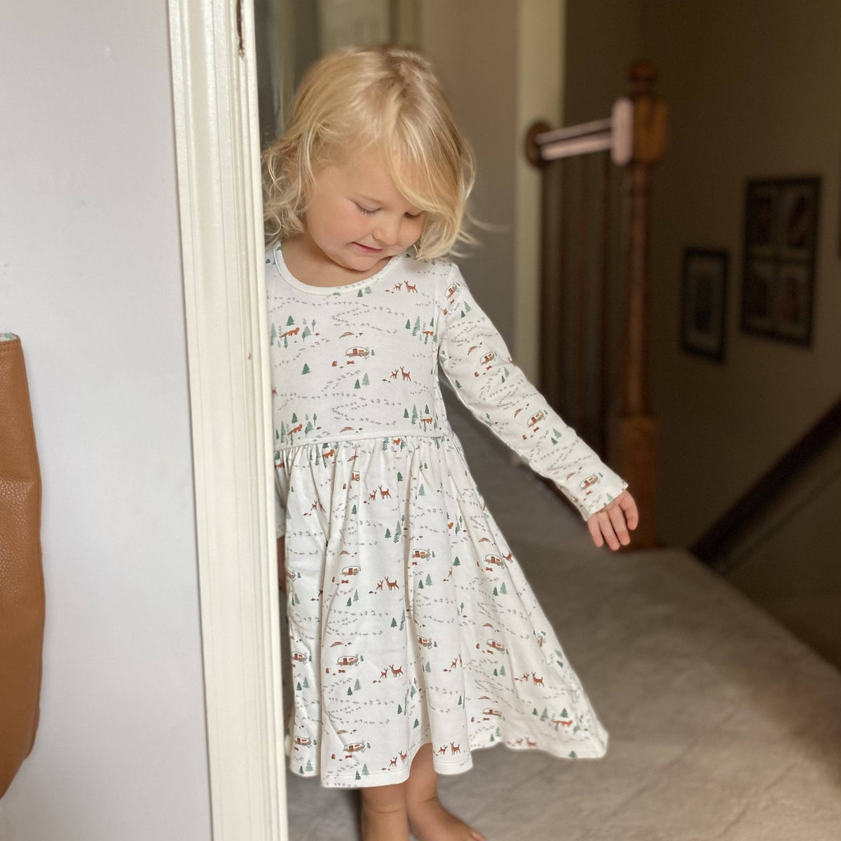 Long Sleeve Deer Twirl Dress
