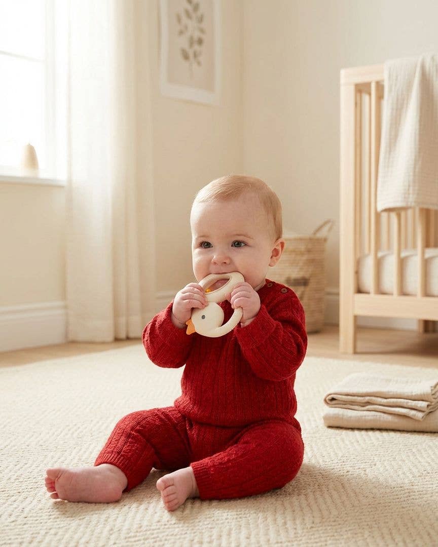 Cherry Silicone Teether with Rattle