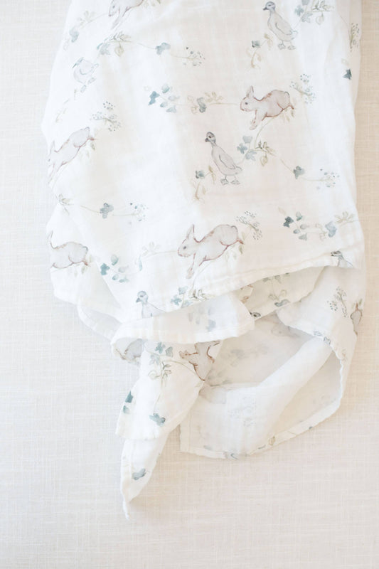 Organic Swaddle Receiving Blanket Ivy Hollow