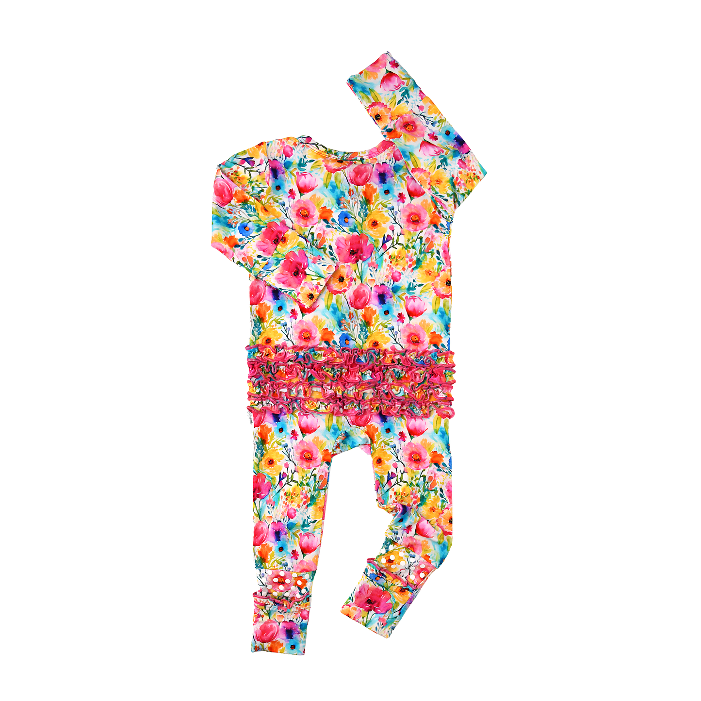 Ariana Ruffle Zip Footie