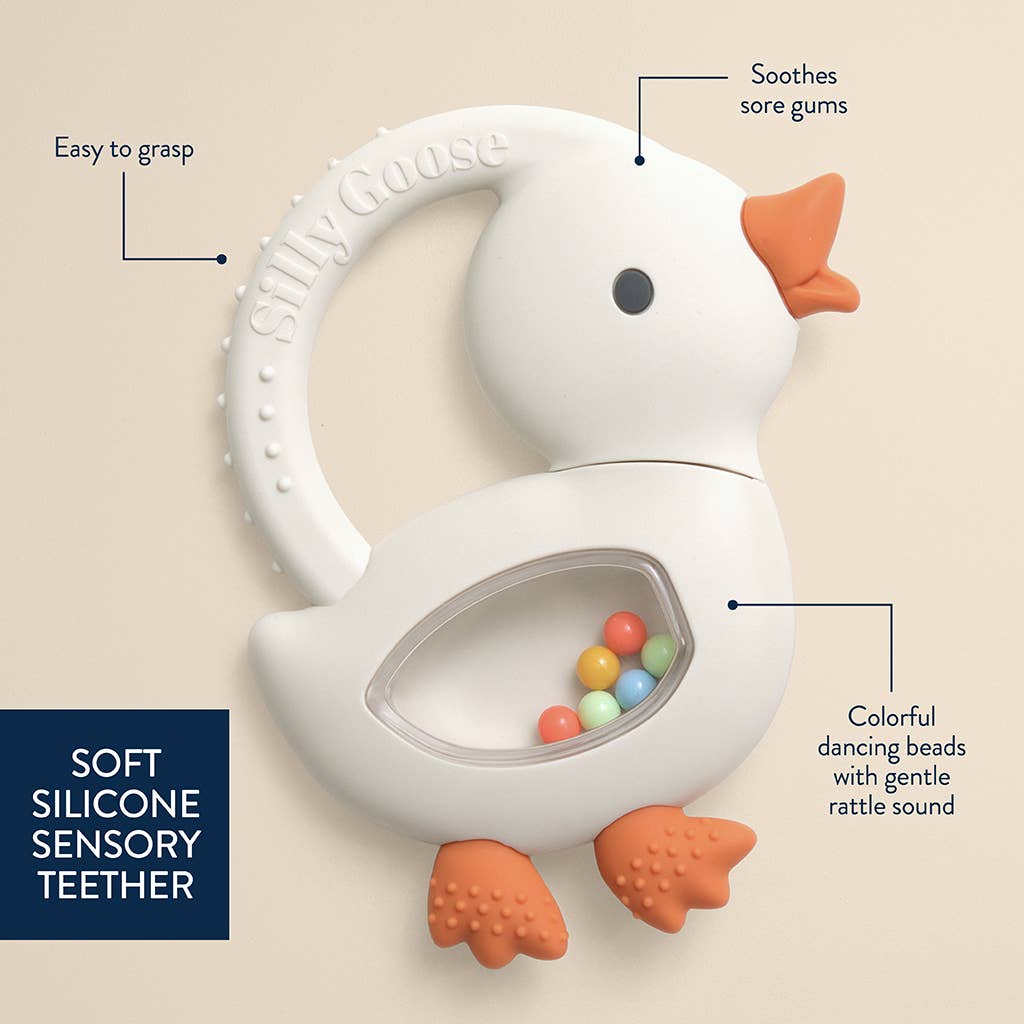Goose  Silicone Teether with Rattle