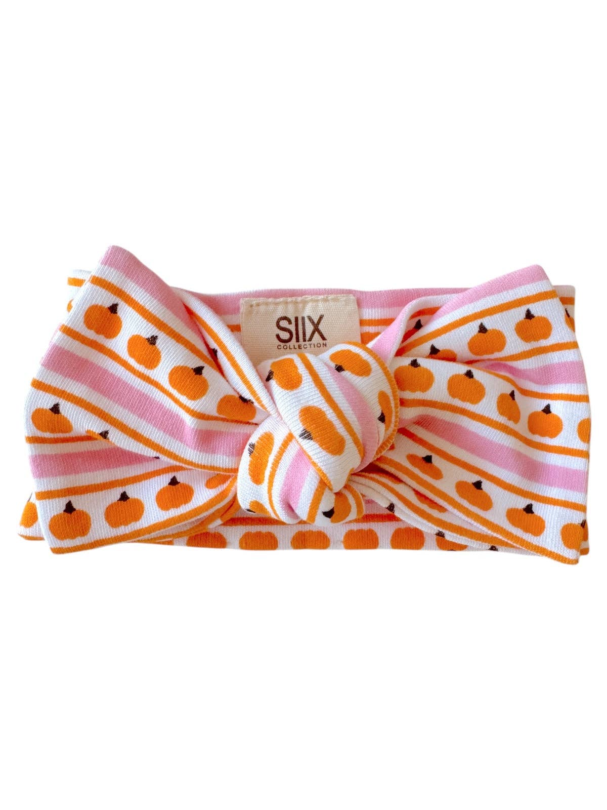 Pumpkin Stripe Pink / Organic Bow