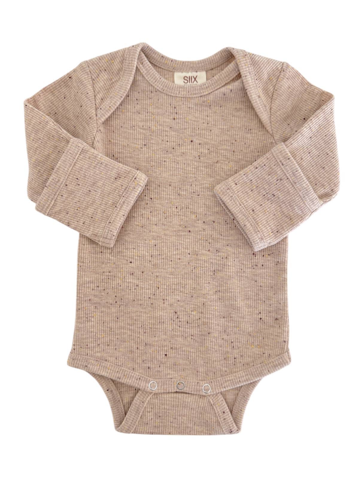 Tan Speckle / Long Sleeve Bodysuit