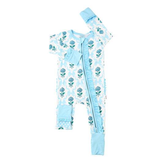 Savannah Ruffle Zip Footie