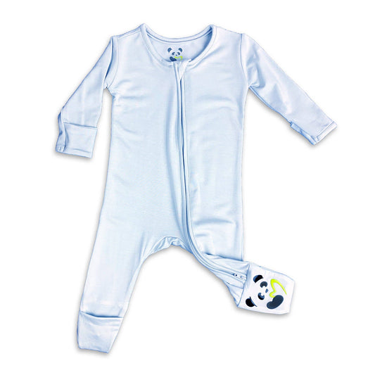 Sky Blue Bamboo Convertible Footie