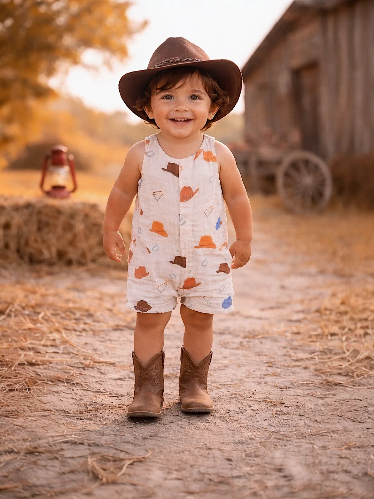 Western Shortie Muslin Romper