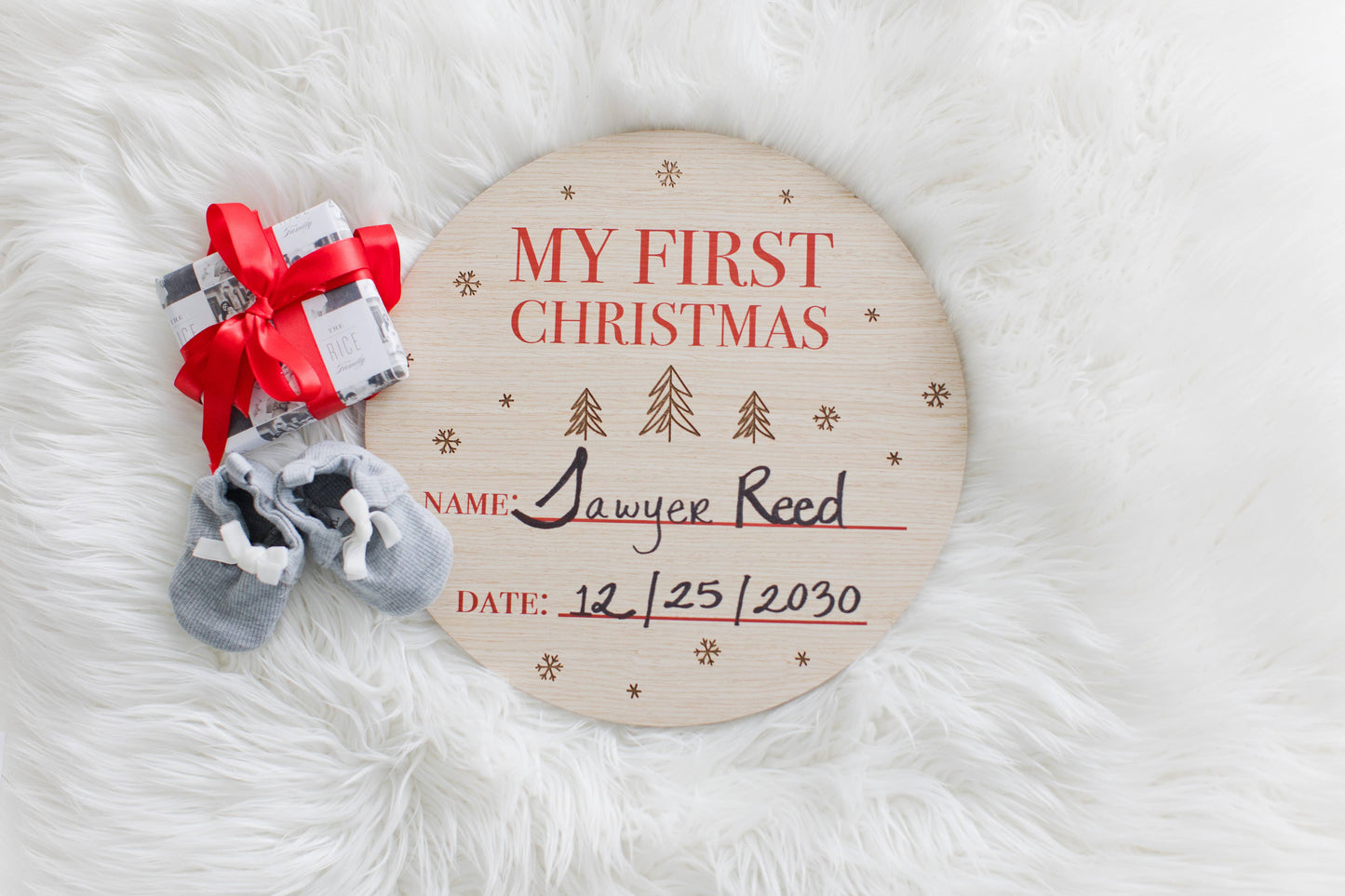 My First Christmas Wooden Holiday Photo Prop Sign