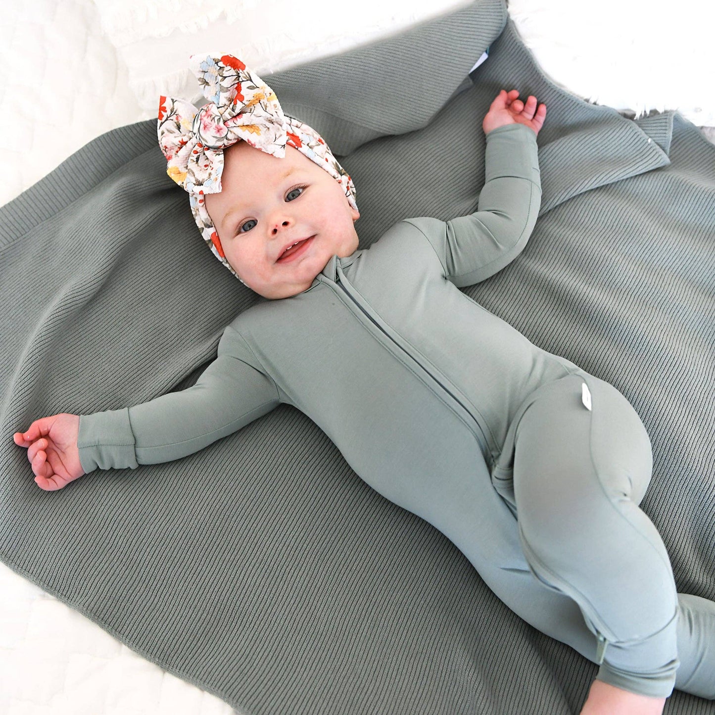 Eucalyptus Bamboo Zipper Footie