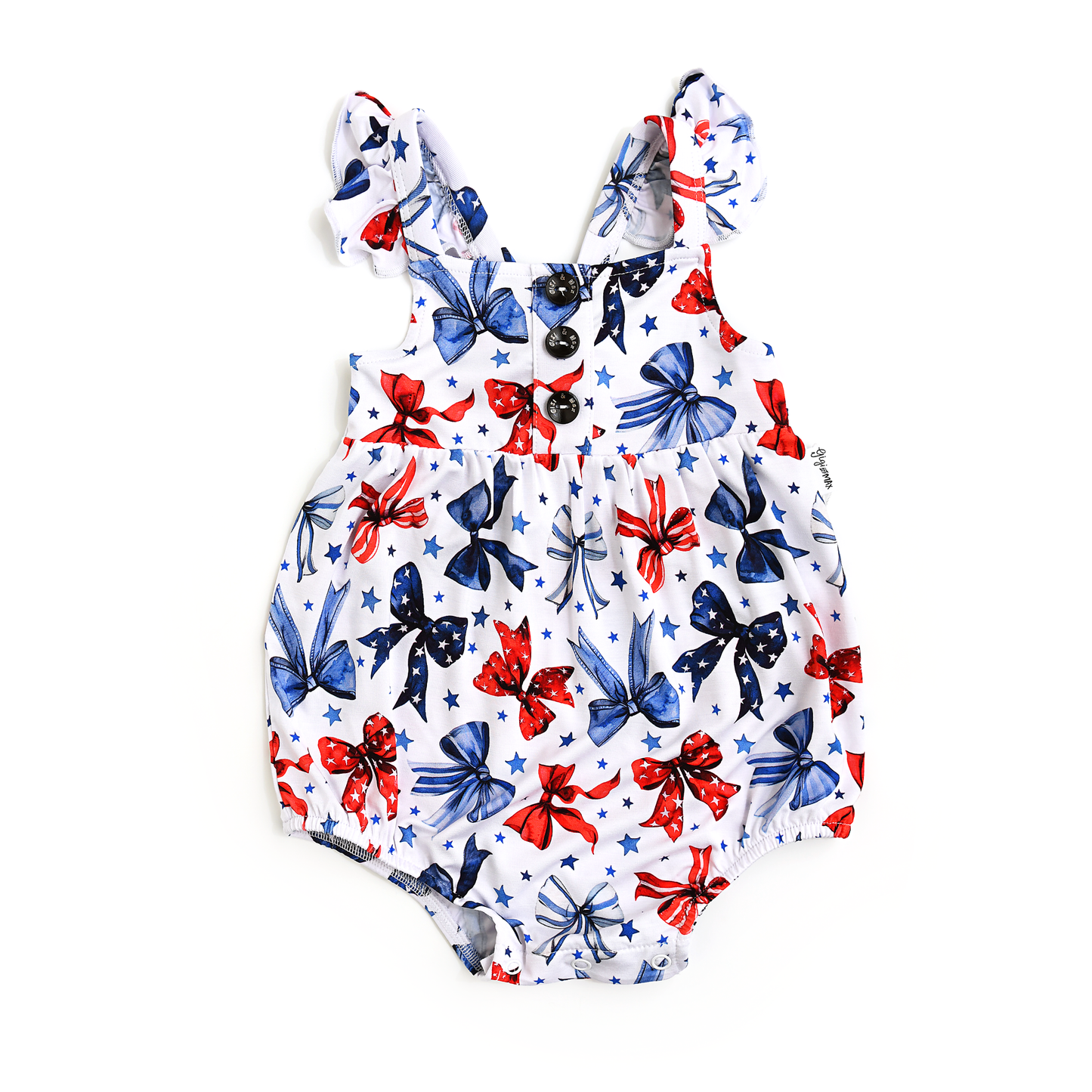 Eleanor Bows Button Bubble Bamboo 4th of July