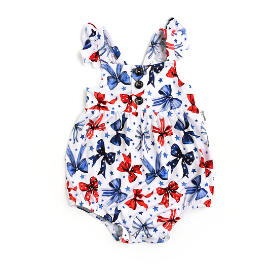 Eleanor Bows Button Bubble Bamboo 4th of July