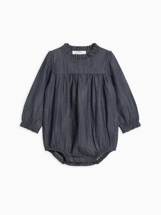 Chantal Chambray Ruffle Romper