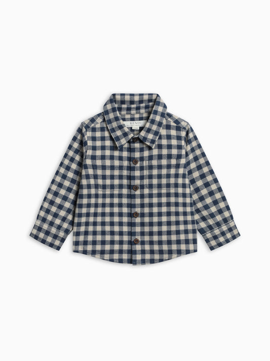 Hugo Flannel Long Sleeve Collared Button Down Shirt