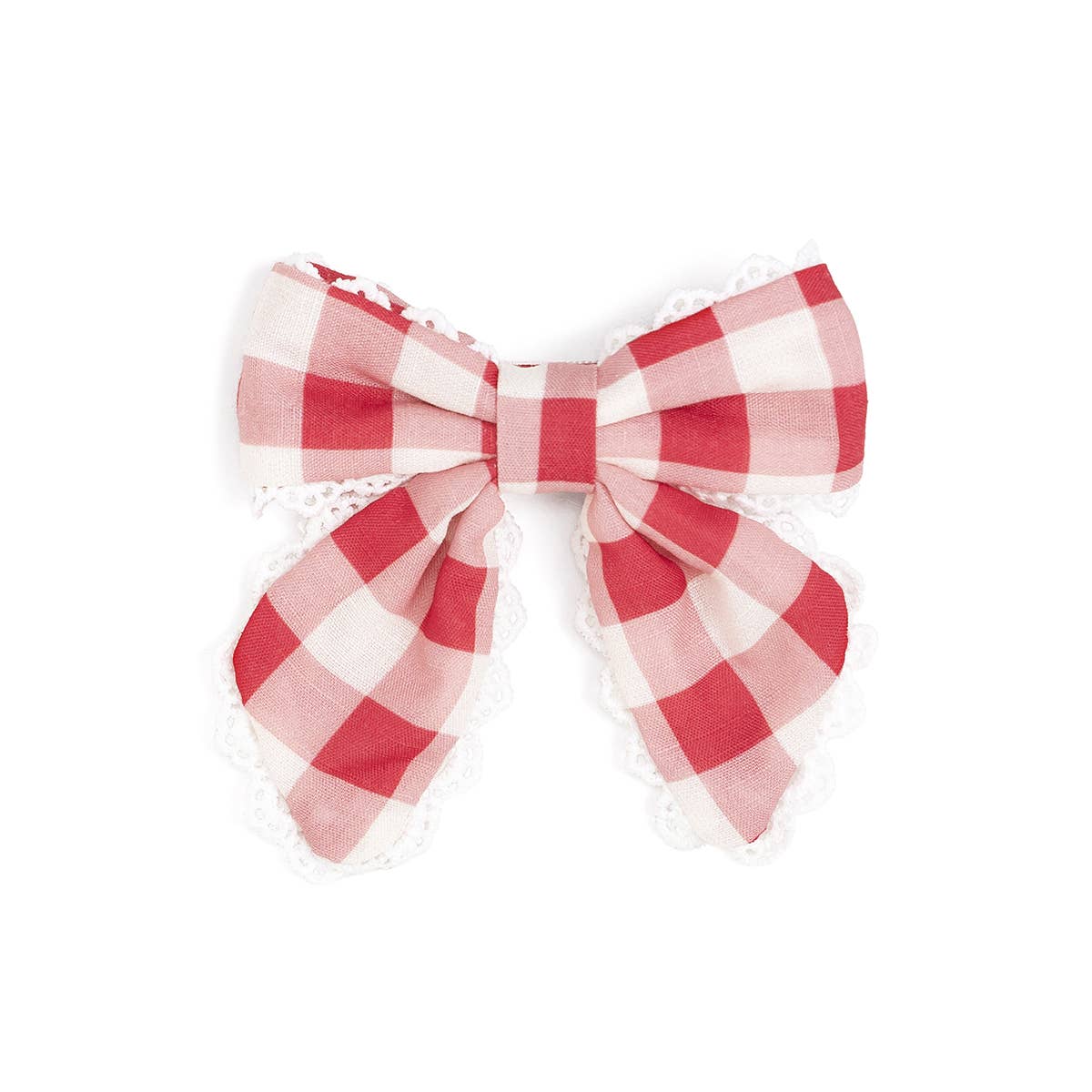 Red Gingham Bow Clip