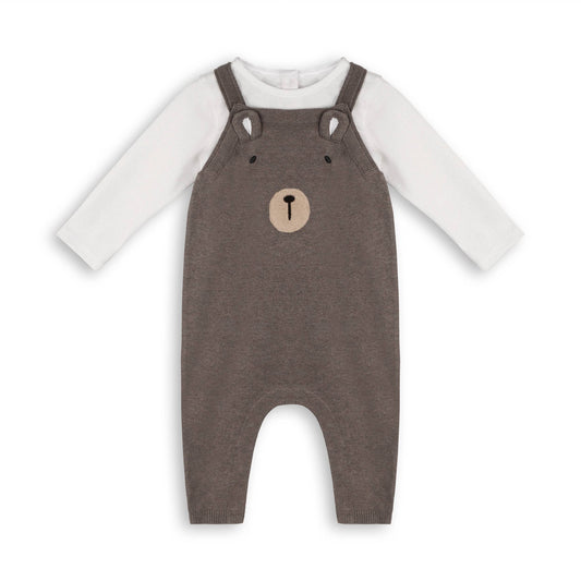 Bear Sweater Knit Baby Overall & Bodysuit Set (Organic)