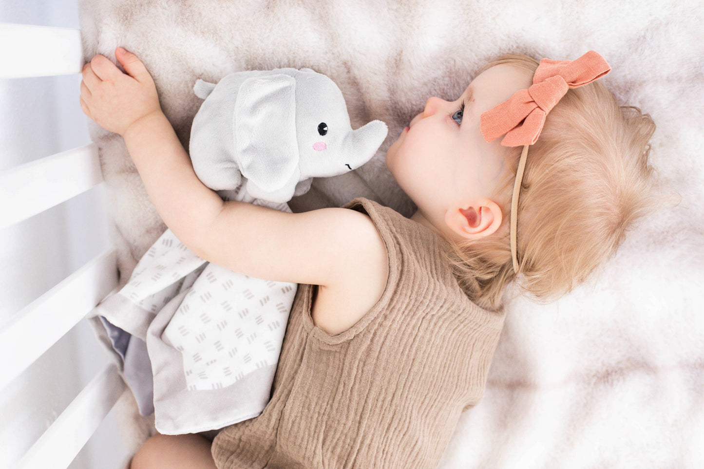 Elephant Baby Lovey Blanket, Gray