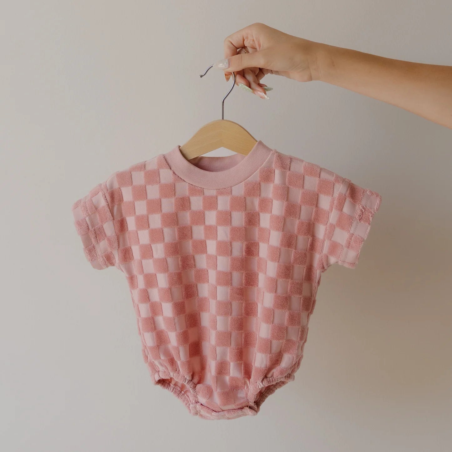 Terry T-Shirt Romper (Sea Pink)