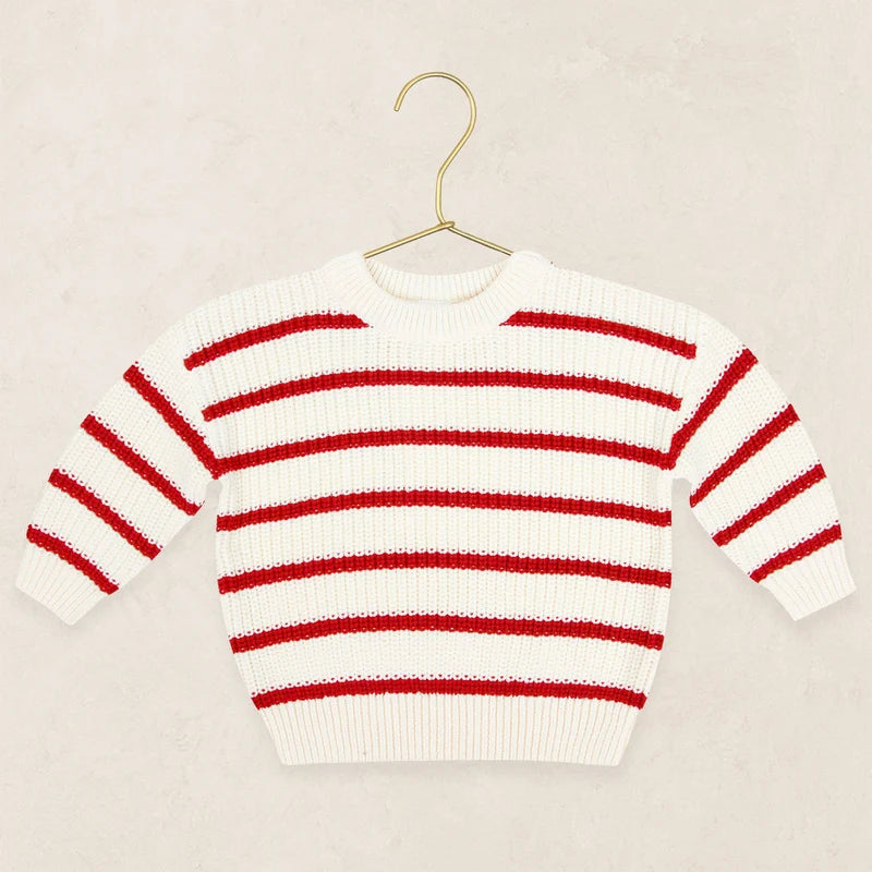 Knit Chunky Sweater - Red Stripe