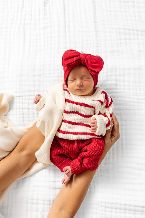 Knit Chunky Sweater - Red Stripe
