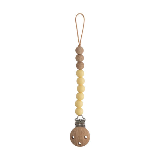 Eva Silicone Pacifier Clip Muted Yellow