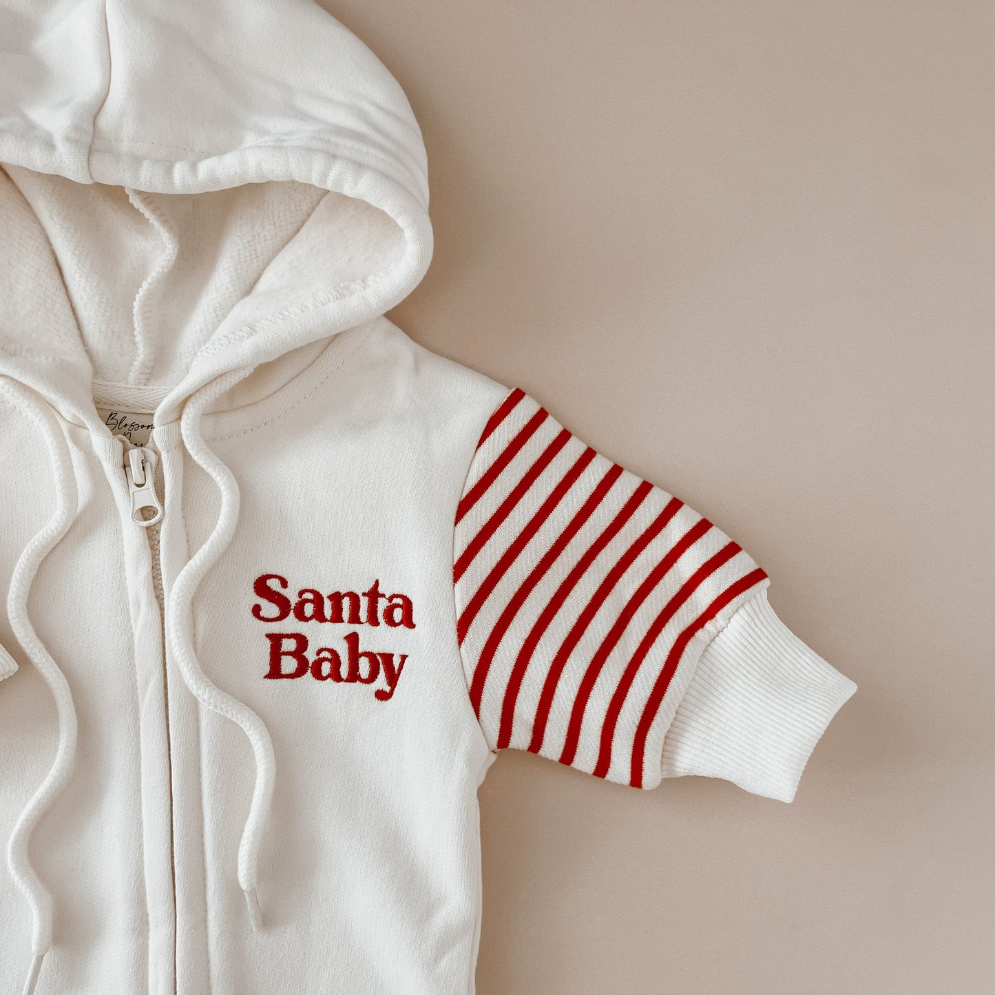 Santa Baby Hoodie Zip Romper
