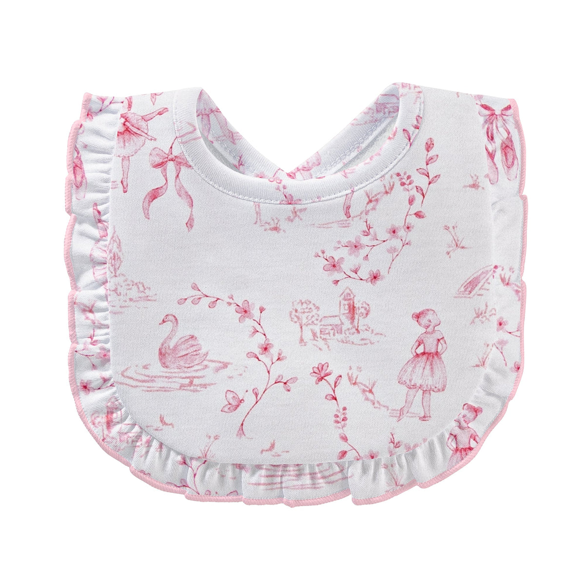 Bib with Ruffle, Grace in Toile