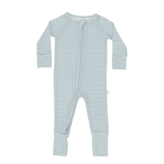 Stone Small Stripe Ribbed Zip Romper
