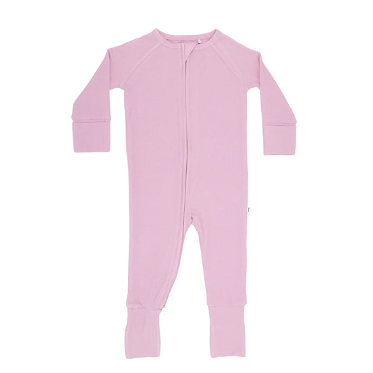 Lilac Mist Small Ribbed Zip Romper