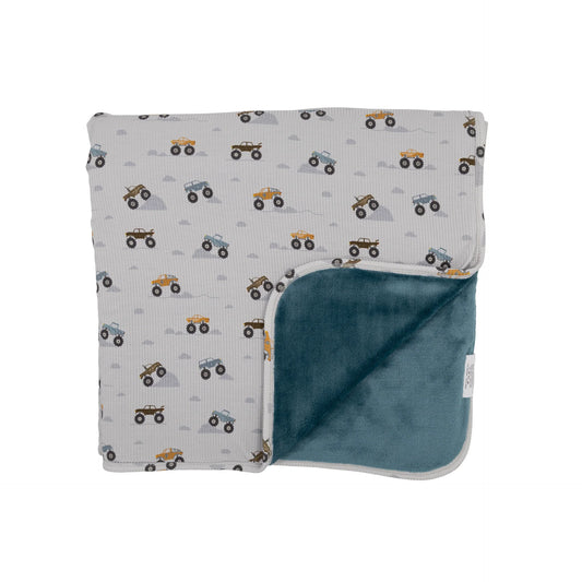 Monster Trucks Small Ribbed Toddler Blanket