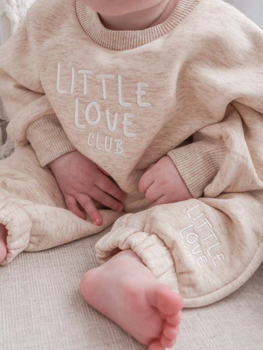 'Little Love Club' Cosy Merino Tracksuit - Beige