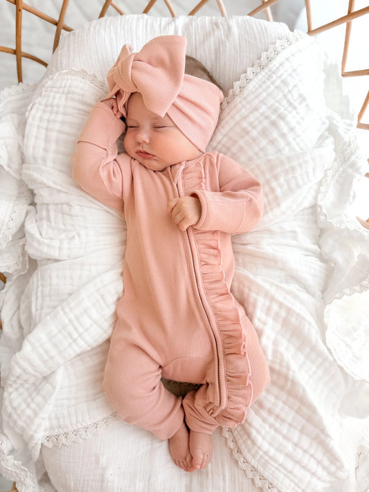 Dusty Pink Cotton Growsuit