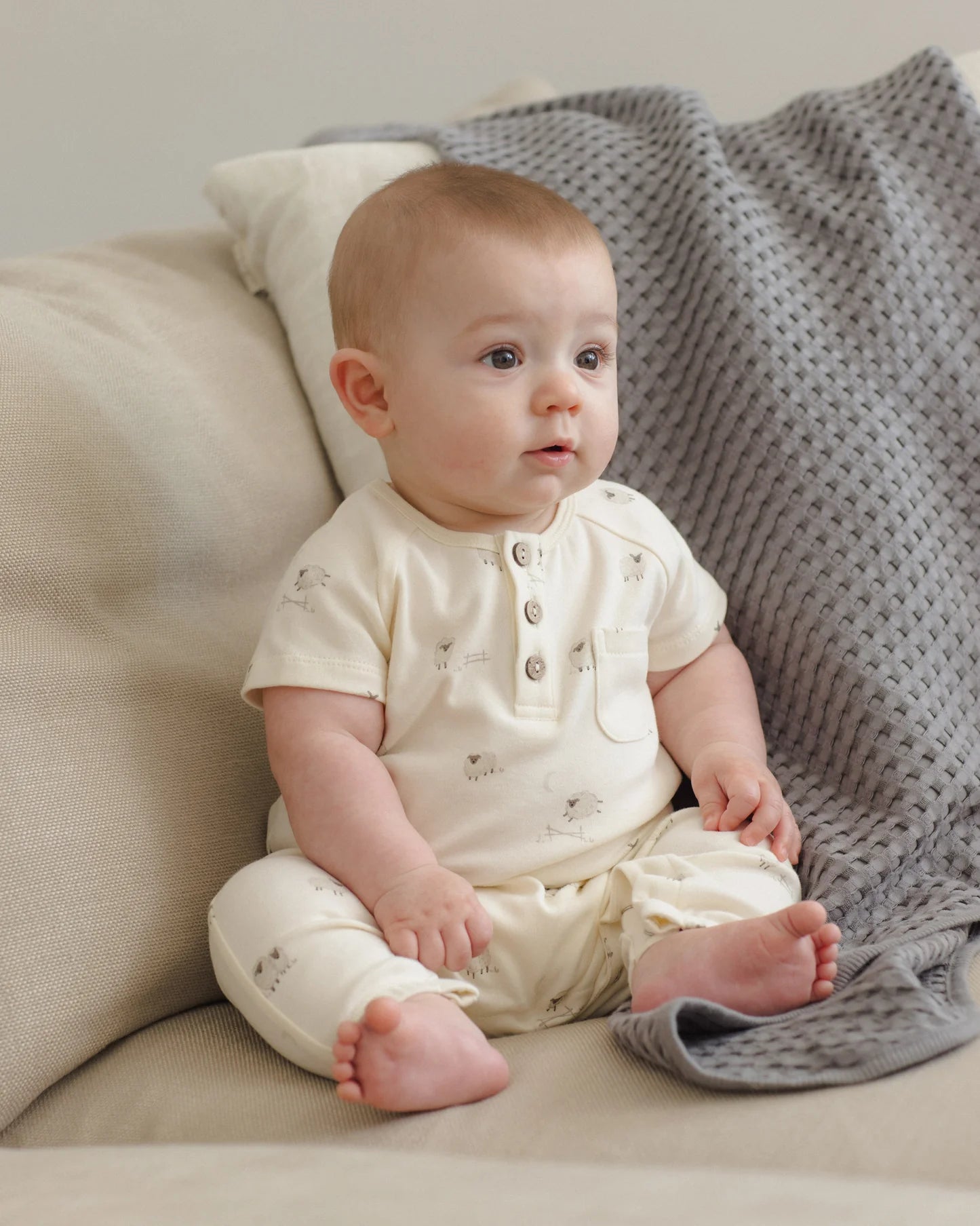 Short Sleeve Jumpsuit Sheep