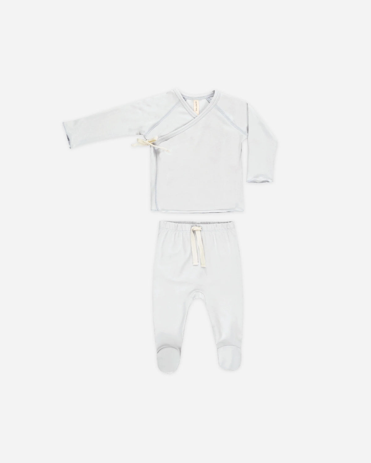 Wrap Top + Footed Pant Set Fog