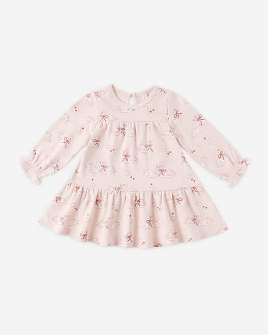 Tiered Jersey Dress Swans