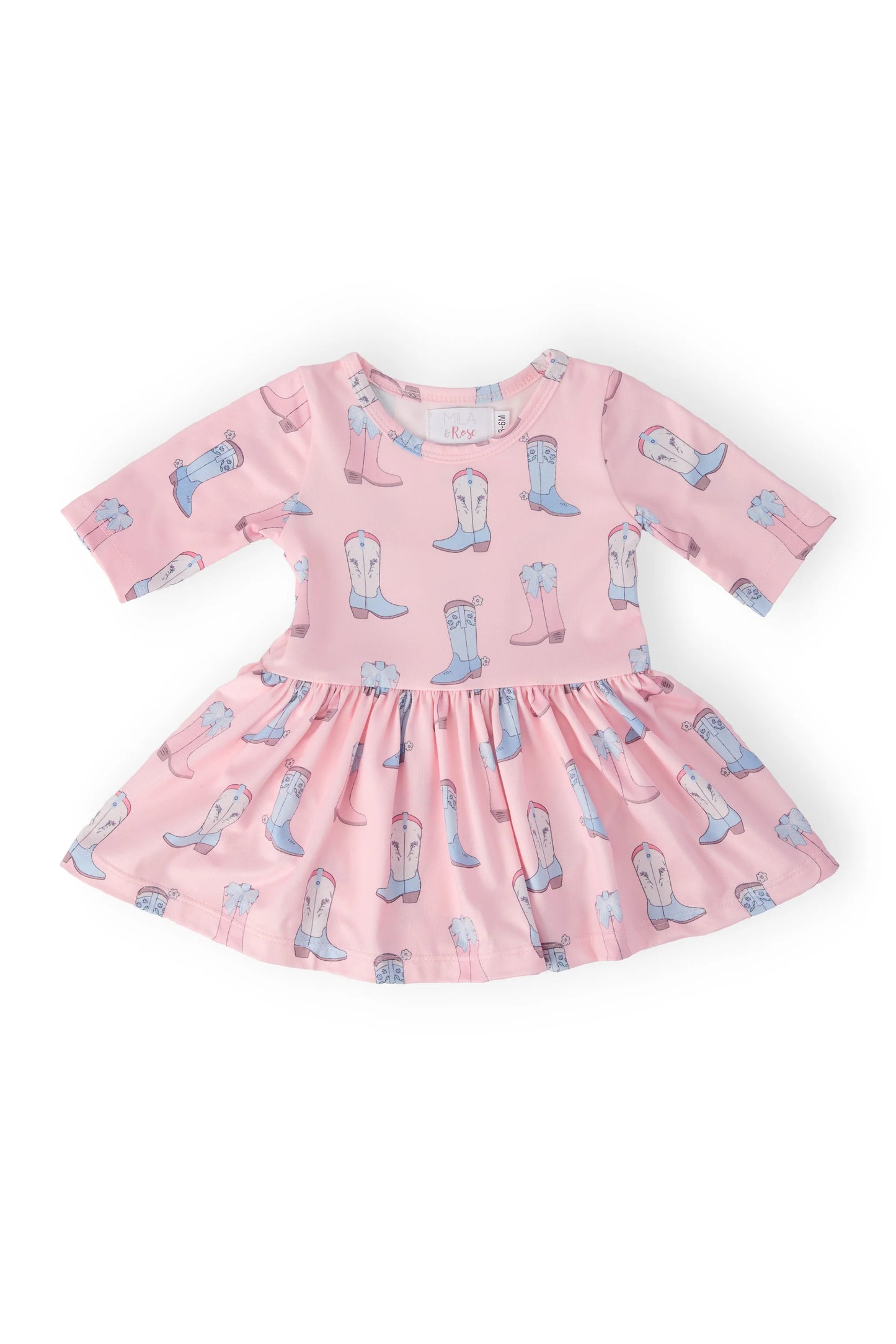 Ribbons & Rodeos 3/4 Sleeve Twirl Bodysuit Dress