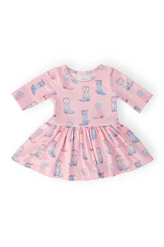 Ribbons & Rodeos 3/4 Sleeve Twirl Bodysuit Dress