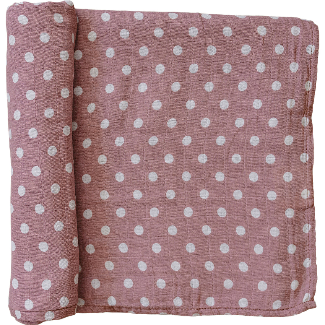 Pink Polka Dot Muslin Swaddle Blanket