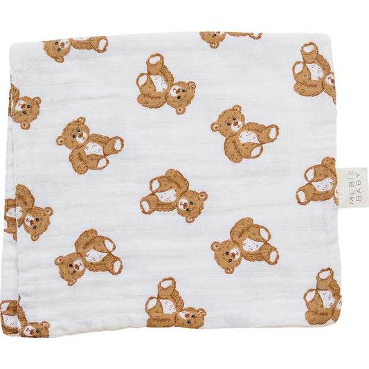 Teddy Bear Muslin Burb Cloth