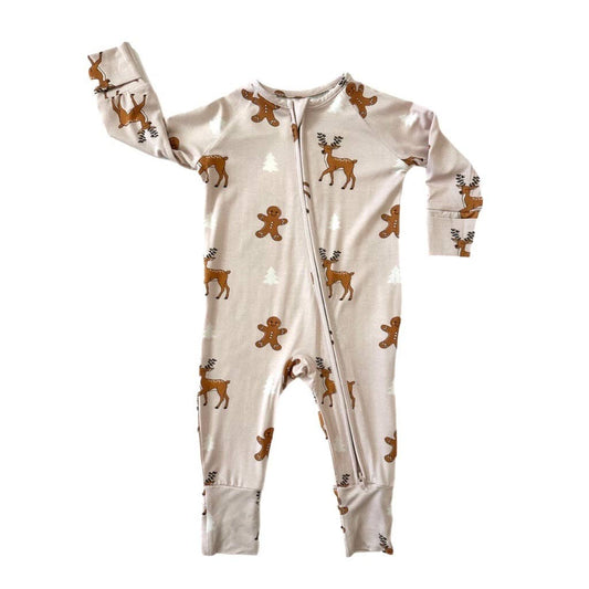 Run Run Rudolph Zip Up Bamboo Jammie