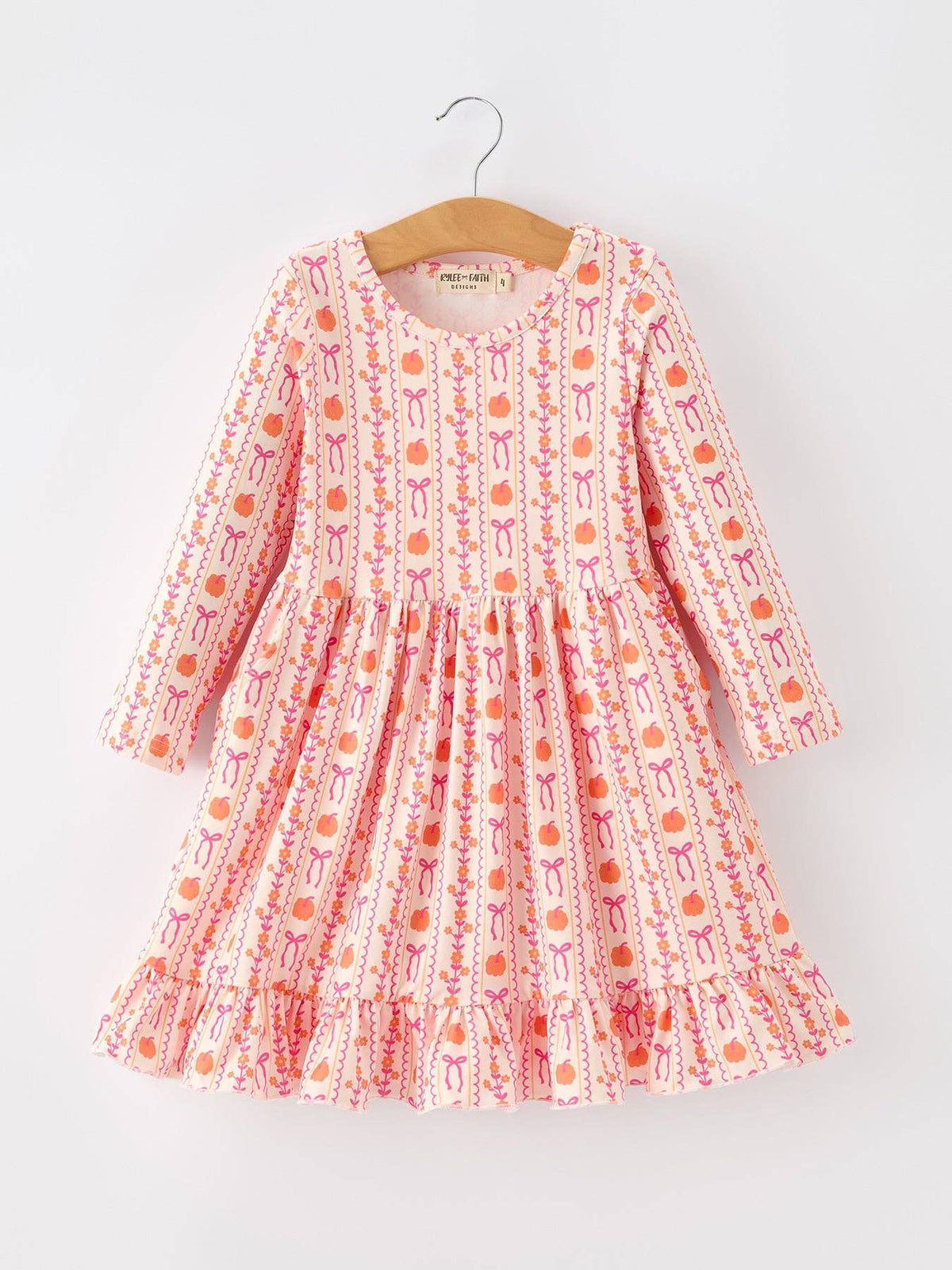 Pumpkin Bow Pocket Girls Dress