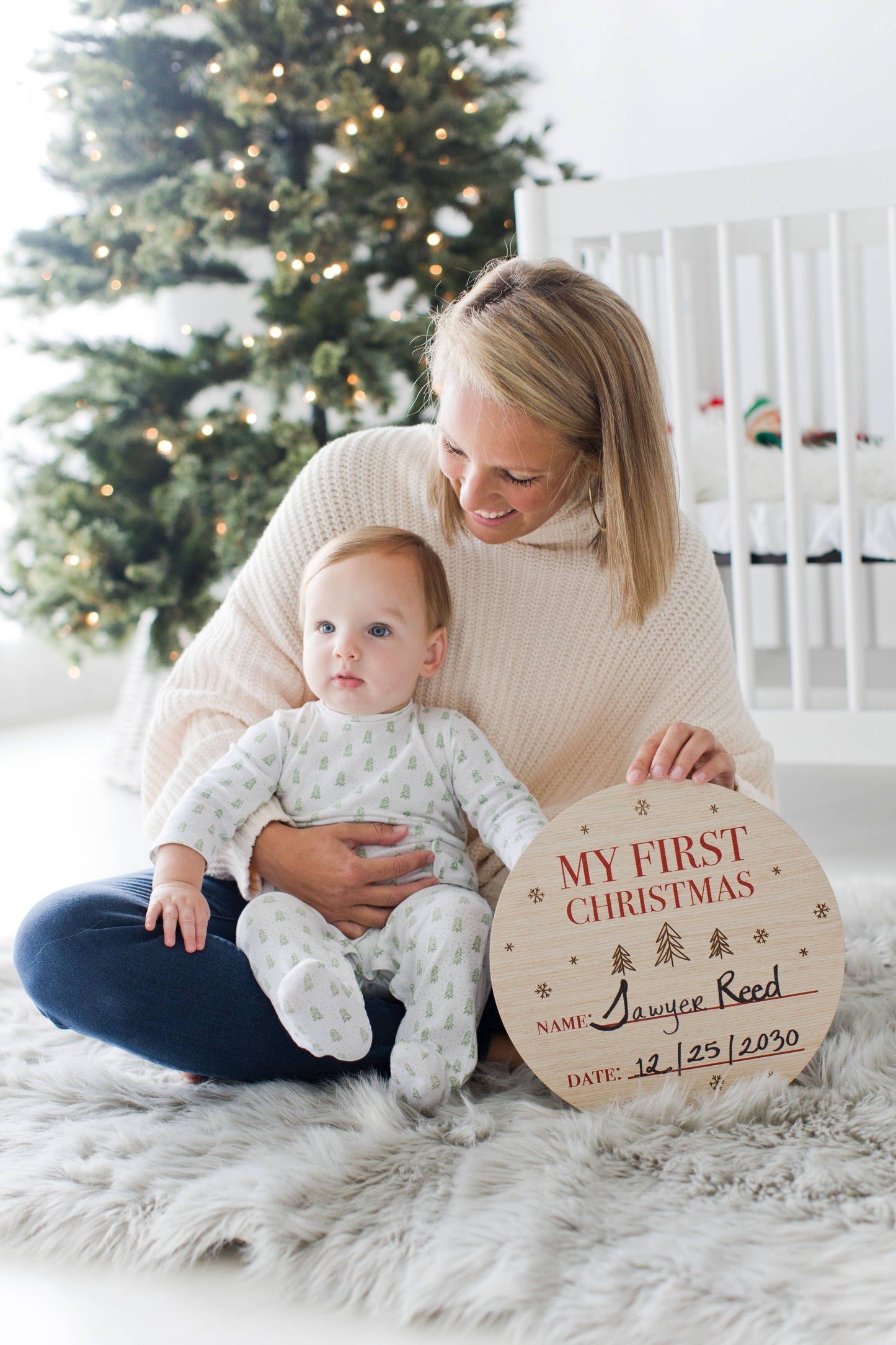 My First Christmas Wooden Holiday Photo Prop Sign