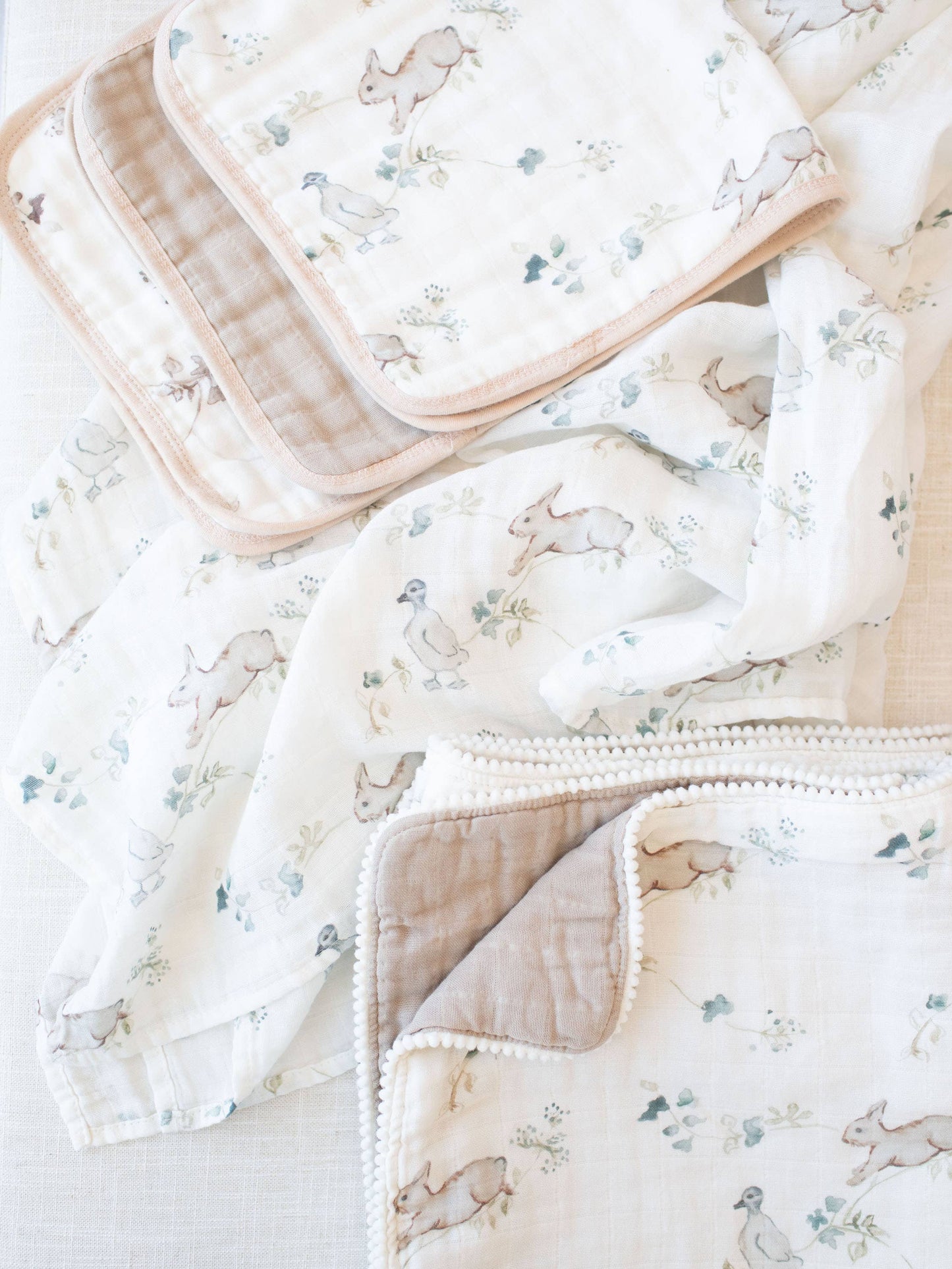 Organic Swaddle Receiving Blanket Ivy Hollow