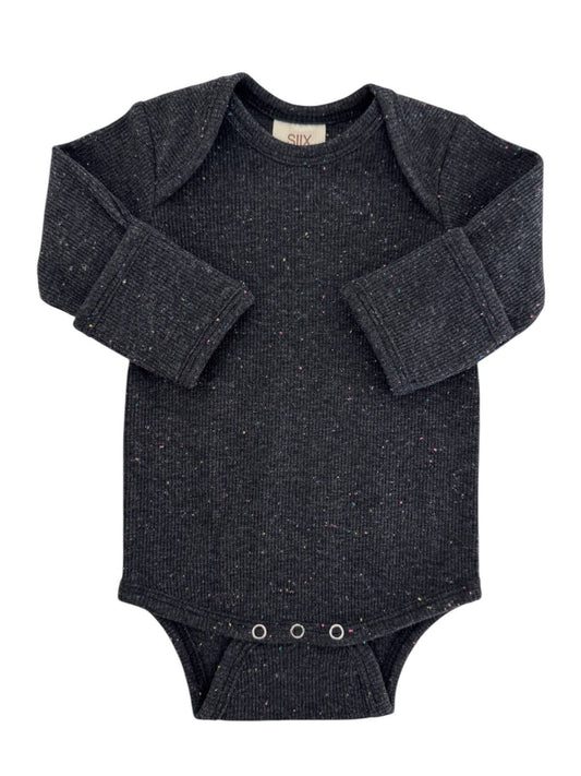 Charcoal Speckle / Long Sleeve Bodysuit