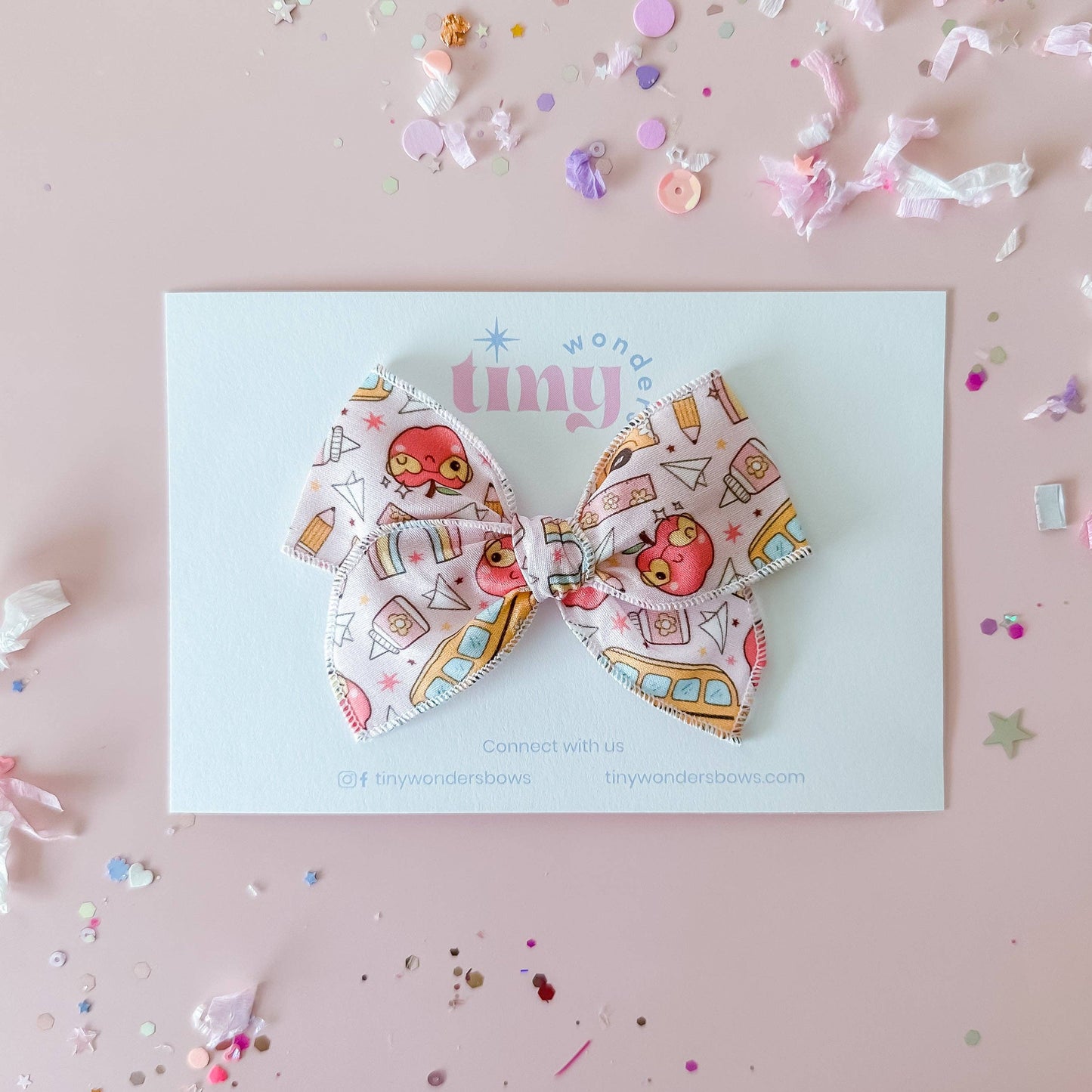 Retro Back to School Hair Bow