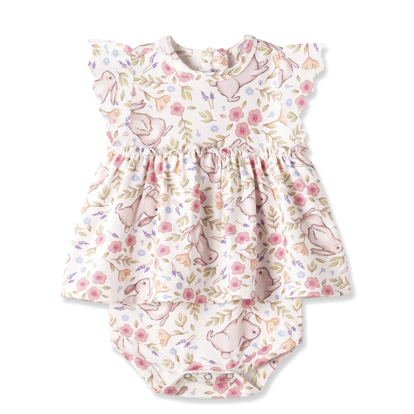 Bunny Blooms Bamboo Skirted Bodysuit
