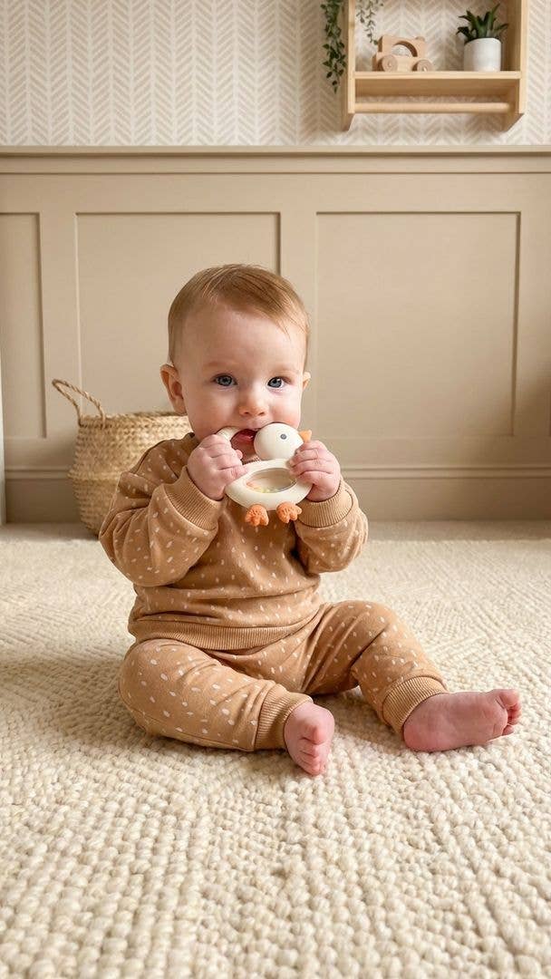 Cherry Silicone Teether with Rattle