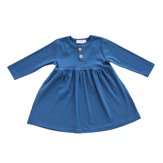 Ocean Blue Ribbed Dress