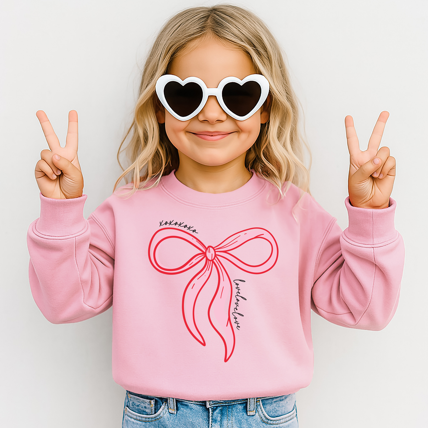 XOXO Bow Valentines Day Sweatshirt