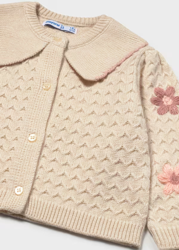 Floral Knit Embroidered Cardigan