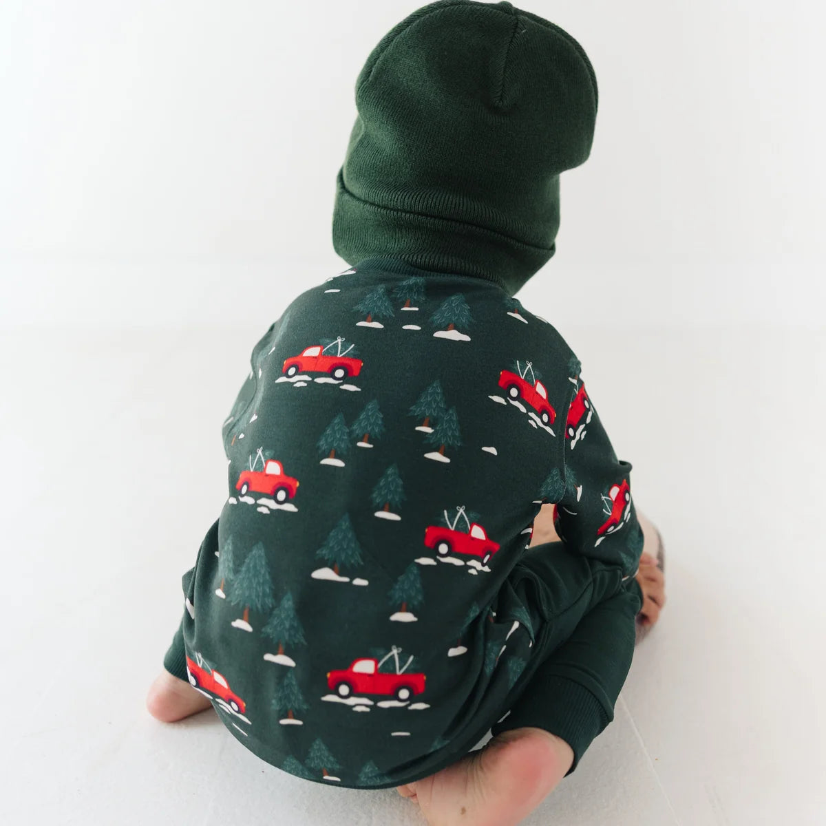 Red Chritsmas Truck Bamboo French Terry Pullover