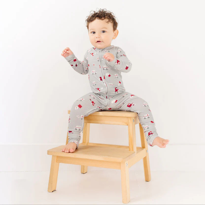 Cupid's Postal Service Small Ribbed Zip Romper